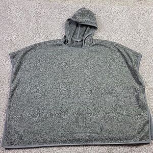 Eddie Bauer Poncho Sweatshirt Womens XS/Small Gray Hooded Pocket